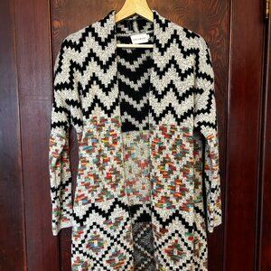 Long patterned cardigan
